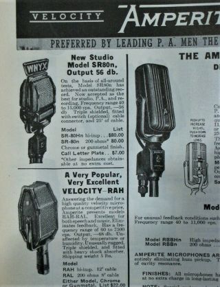 Vintage RARE 1940 ' s Amperite SR80 