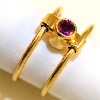 Rare 18k Tiffany & Co.  Ruby Diamond Ring Designer Peretti