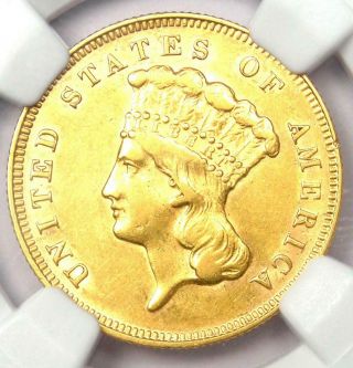 1878 Three Dollar Indian Gold Coin $3 - Certified Ngc Au55 - Rare Coin
