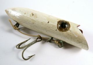 Vintage Martin Wood Salmon Plug Fishing Lure,  One Hook,  Breakaway Harness 2
