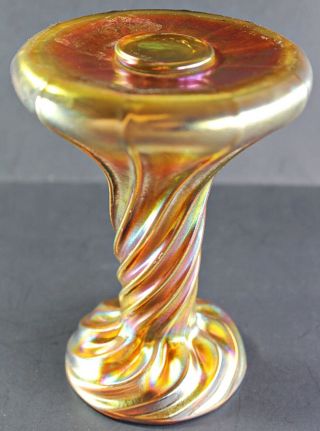JC&C - RARE - Circa 1900 Tiffany Studios Gold Favrile Glass Candlestick w/o Shade 5
