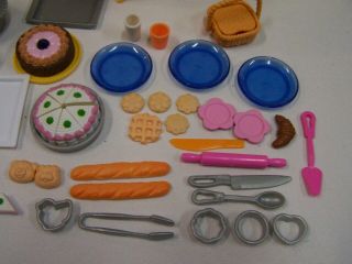 Vintage 1999 Mattel Barbie Bake Shop & Cafe w/ 2 Chairs,  Table Many Accessories 2