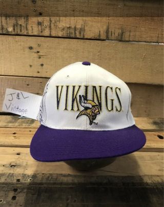 Rare Vtg 90s Sports Specialties Wool Shadow Minnesota Vikings Pro Line Nfl Hat
