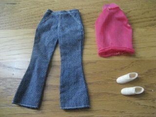 Vintage 1972 Barbie Doll Best Buy Fashions 3351 Good Sports Denim Jeans & Top