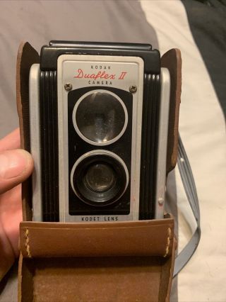 Vintage Antique Kodak Duaflex Ii 2 Film Camera With Kodet Lens And Matching Case