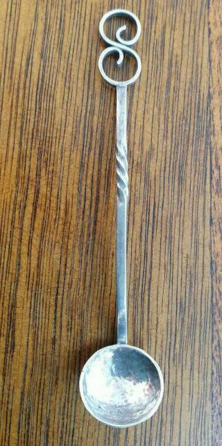 Arts & Crafts Hammered Silver Salt Spoon - Sargison 