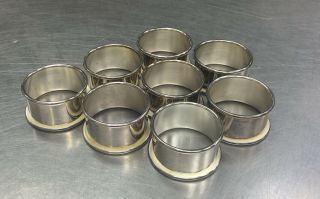 Set Of 8 Leonard Silverplate 2” Napkin Holder Rings