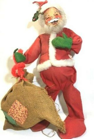 1971 Annalee Santa Doll Vintage Christmas Figurine 16 Inch Large Ornament