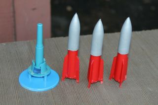 Rare 1950s Marx Rex Mars Space Patrol Playset Missile Launcher With 3 Missiles