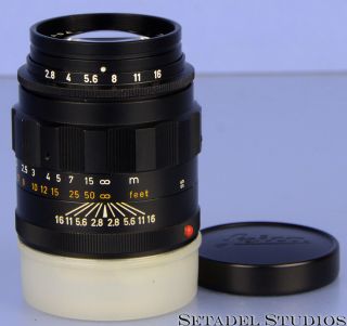 Leica Leitz 90mm Tele - Elmarit F2.  8 1st V Fat Black Prototype M Lens,  Caps Rare