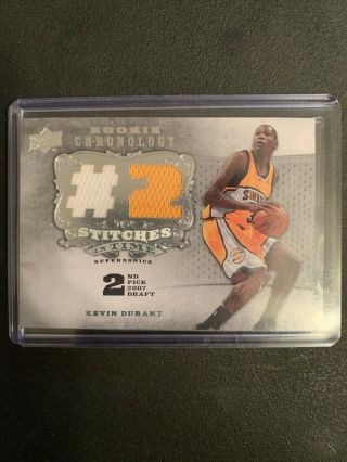 07/08 Kevin Durant Upper Deck Rookie Chronology Stitches In Time Relic 7/15 Rare