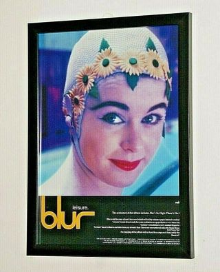 Blur Framed A4 Rare 1991 `leisure` Debut Album Band Art Promo Poster