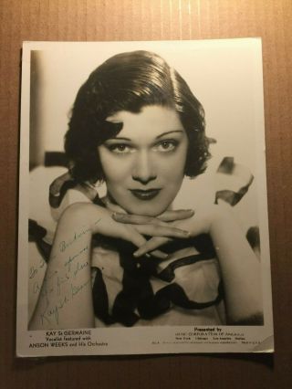 Kay St.  Germain Rare Early Vintage Signed 8/10 Photo Anson Weeks 1930s
