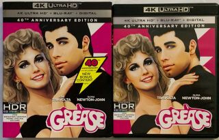 Grease 40th Anniversary Edition 4k Ultra Hd Blu Ray,  Rare Oop Slipcover Sleeve
