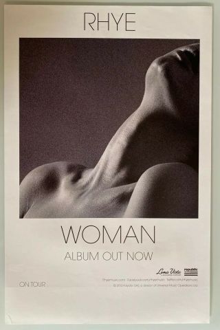 Rare Authentic Rhye Woman 2013 Album Promo Promotional Poster 11x17