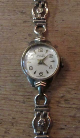 A Pretty Swiss Made Lanco Ladies Watch,  15 Jewels,  Rolled Gold