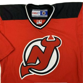 Vintage Adult Jersey Devils CCM NHL Hockey Jersey Red S Rare Sports 2