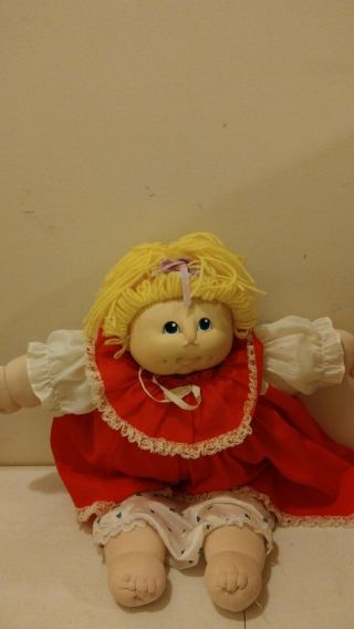 Vintage 1984 Fibre - Craft The Doll Baby Soft Body Blonde Hair Dimples