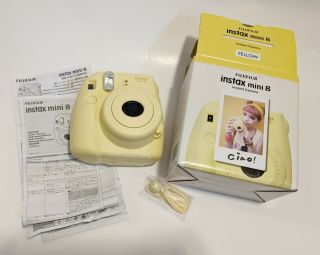 Rare Fuji Fujifilm Instax Mini 8 Honey Yellow Instant Film Camera