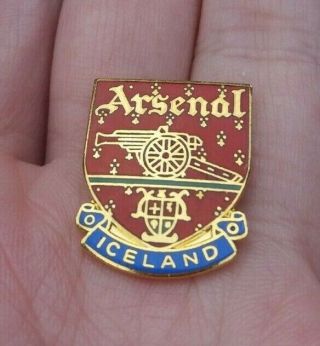 Arsenal Iceland Vintage Pin Badge Rare Vgc