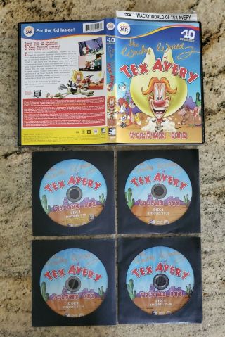 The Wacky World Of Tex Avery Dvd Rare Oop 4 Disc Set 40 Episodes Cartoon Classic