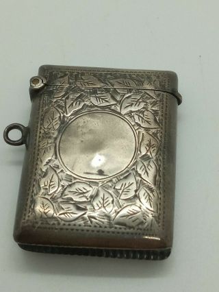 Antique Edwardian Solid Silver Vesta Case Birmingham 1906