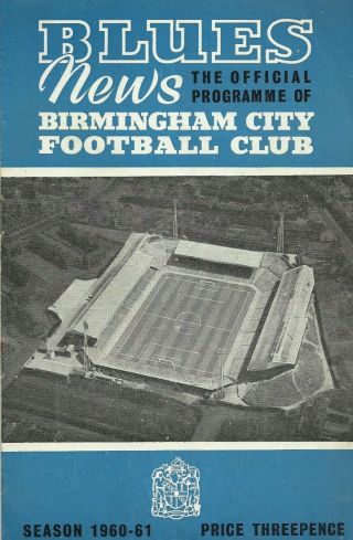 Rare Spurs Away " Double Season " Programme Birmingham City Tottenham Hotspur 1961