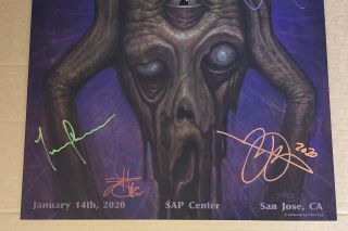 Tool Poster Band Autographed Chet Zar San Jose Sap Center 2020 concert tour Rare 4