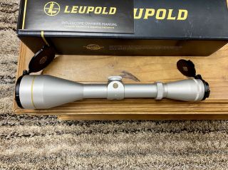 Leupold Vx - 2 4 - 12x50mm Silver Rifle Scope Flip - Up Caps & Box Duplex Reticle Rare