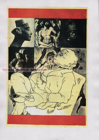 John Heartfield - Smoking Man Very Rare East German Reprint Art Gdr