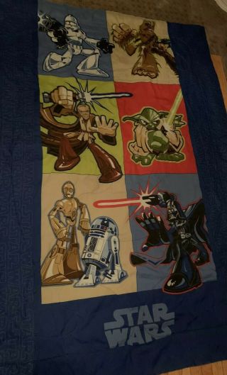 Rare Star Wars Clone Wars Cartoon Twin Size Comforter Blanket Vintage