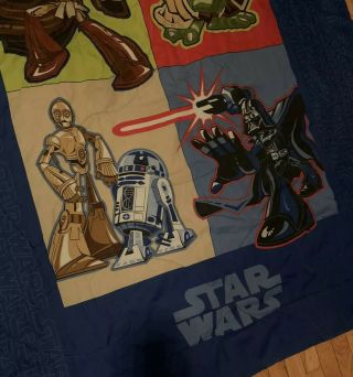 Rare Star Wars Clone Wars Cartoon Twin Size Comforter Blanket Vintage 3