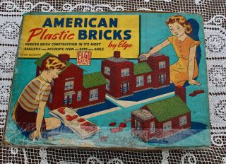 Vintage Elgo American Plastic Bricks Set 60/1 219 Piece Set