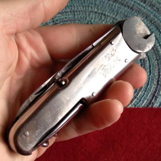 Rare Antique Italian Multitool Automotive Folding Pocket Knife W Wrench