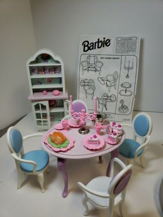 Rare Vintage Barbie Dining Room Set W/ Accessories – 1996 Folding Pretty House
