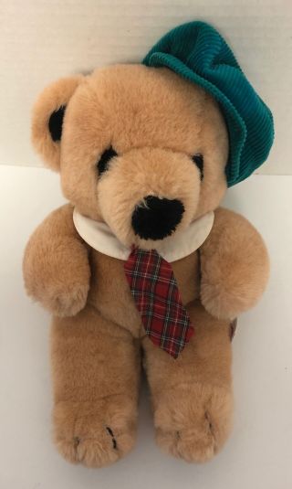 Vintage Mary Meyer Teddy Bear 11 " Plush Hat Neck Tie 1990s 1980s Stuffed Toy E1