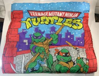 Vintage 1988 Teenage Mutant Ninja Turtles Sleeping Bag Tmnt Bed 30 " X 57 " Rare