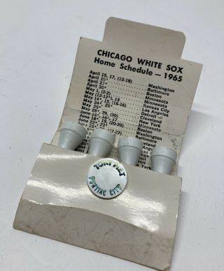 Vtg 1965 Chicago White Sox Pocket Schedule W/golf Tee & Marker Rare Tony Piet Aa