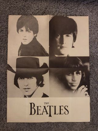 Vintage • The Beatles - Poster • Black & White • Rock & Roll Art Print