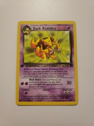 Pokemon Tcg - Dark Kadabra Rare 1st Edition - Team Rocket 39/82 Near