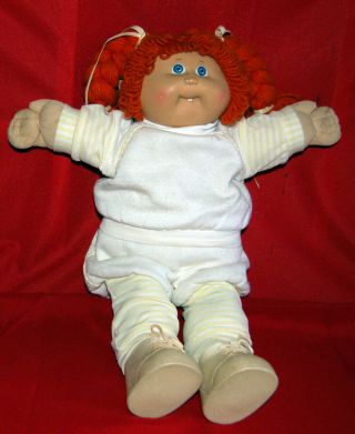 Vintage Cabbage Patch Kids Doll With Red Hair,  Blue Eyes,  Front Tooth