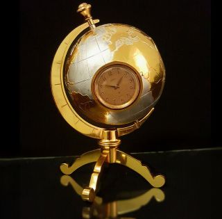 Rare 1950 Angelus Swiss Weather Station Globe 8 Day Clock Barometer 4 Instrument