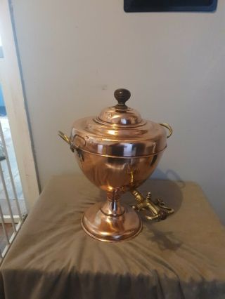 Antique Victorian Copper Samovar Tea Urn.