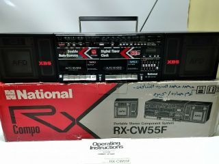 National Rx - Cw55 Vintage Boombox / Ghetto Blaster Stereo Cassette Boxed Rare