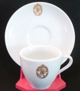Limoges France Haviland & Co.  Demitasse Tea,  Coffee Cup & Saucer Gold " H "