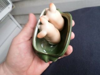 ANTIQUE PIGS GERMAN FAIRING PORCELAIN FIGURINE 2 PIGS IN A PURSE From Norwalk 3
