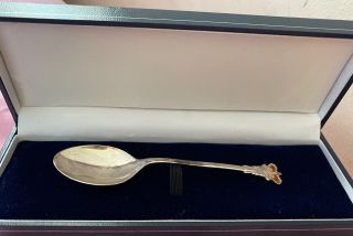 Boxed Bnib Born With A Silver Spoon Hallmarked Sterling Red Enamel Crown Vgc