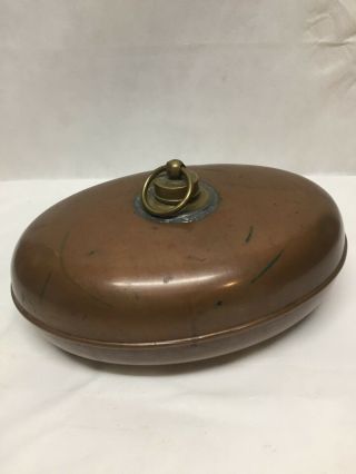 Antique/vintage Foot/bed Warmer Oval Copper Hot Water Bottle