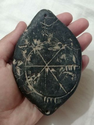 Very Rare Near Eastern Black Stone Tablet With Star Map On Both Sides C 3000bc