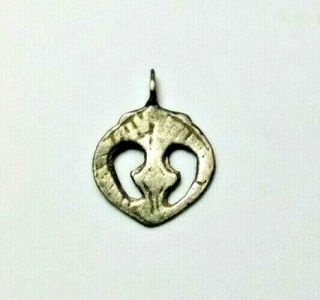 Rare - Medieval Viking Silver Lunar Pendant